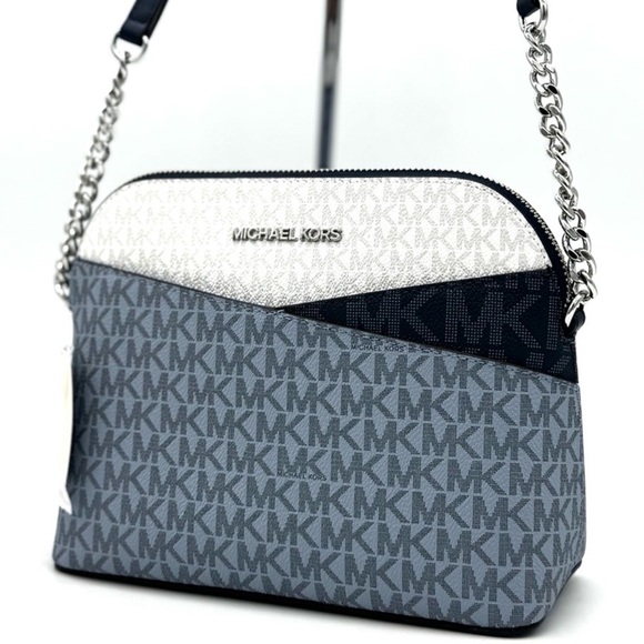 Michael Kors Medium Dome Jet Set Travel Xbody Bag Admiral Blue - Picture 1 of 9